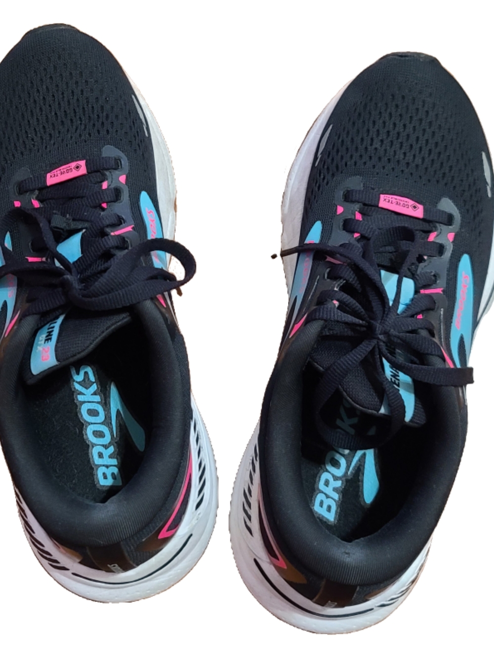 Brooks Women’s Black Running Shoes with Pink & Blue Accents